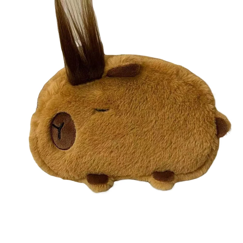 Kawaii Cartoon Creative Pencil Bag Student Capybara Plush Stationery Storage Bag Large Capacity Learning Stationery Supplies