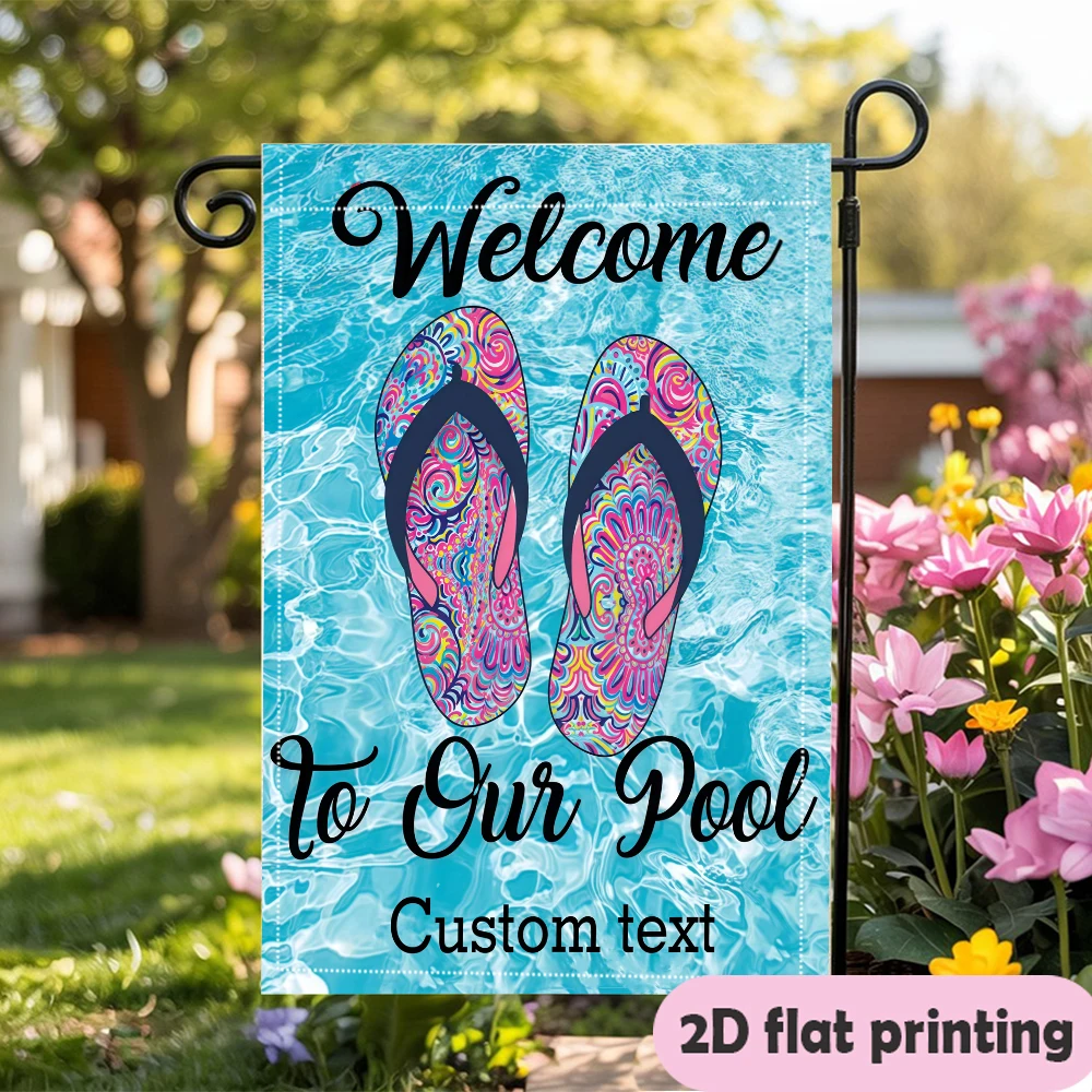 1pc 2d flat double-sided Customizable Welcome Garden flagpersonalized custom text courtyard decoration 30*45cm(12x18in)