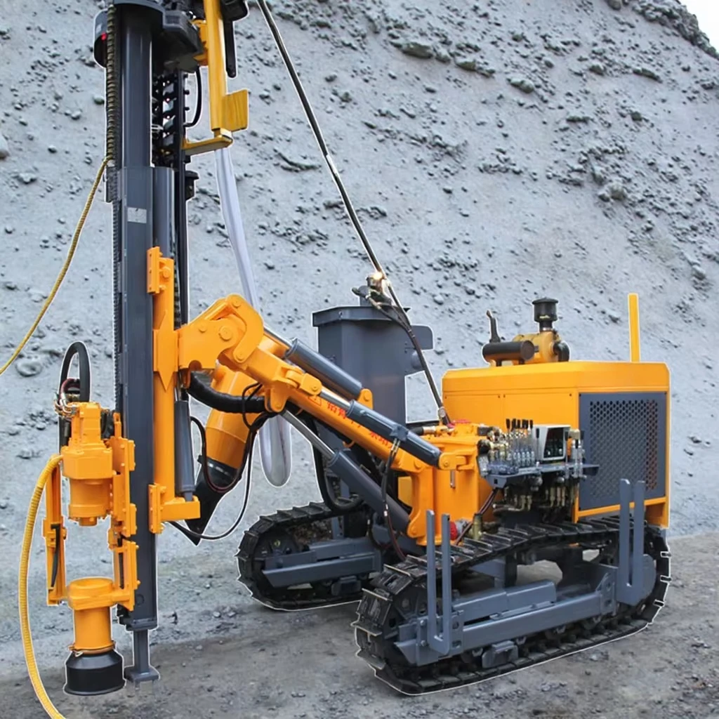 Professional Heavy-Duty Crawler DTH Drill Rig Downhole Rock Drilling Machine for Quarry Blasting and Excavation Use
