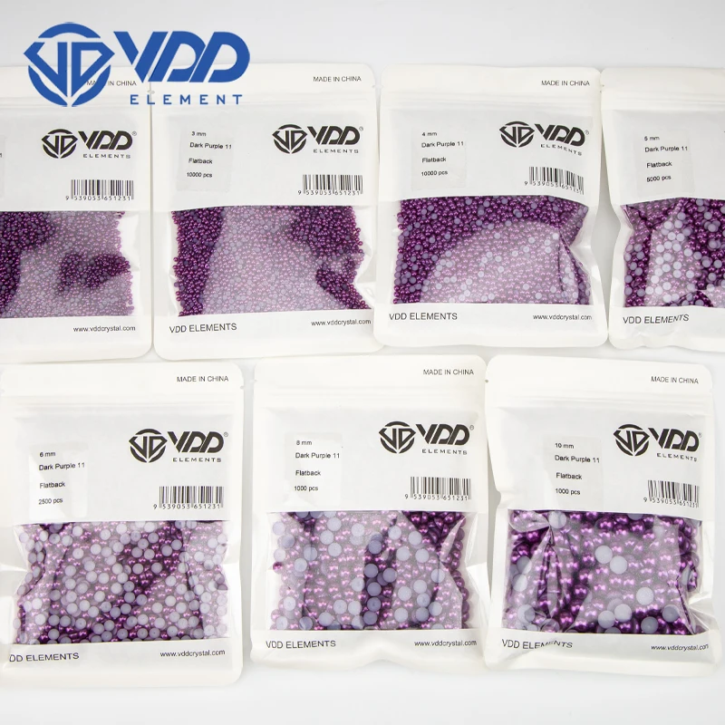 VDD Bulk Wholesale 2.5-10mm Multicolor ABS Imitation Pearls Half Round Plastic Flat Back Beads For DIY Craft Nail Art Decoration