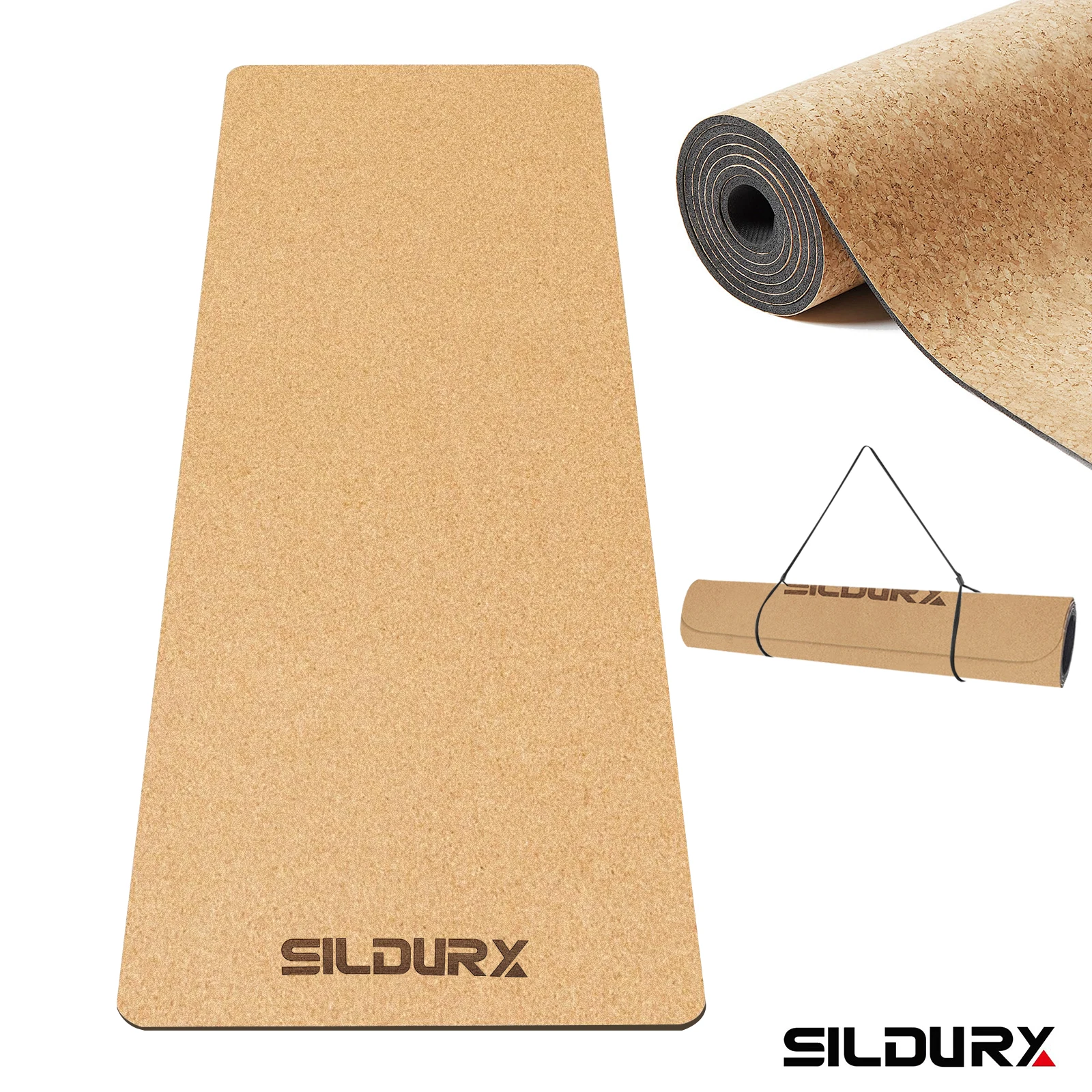 

Sildurx 6 mm Thick Cork Yoga Mat - Non-Slip Cork Fitness Mat for Hot Yoga & Pilates, Ideal for Men & Women