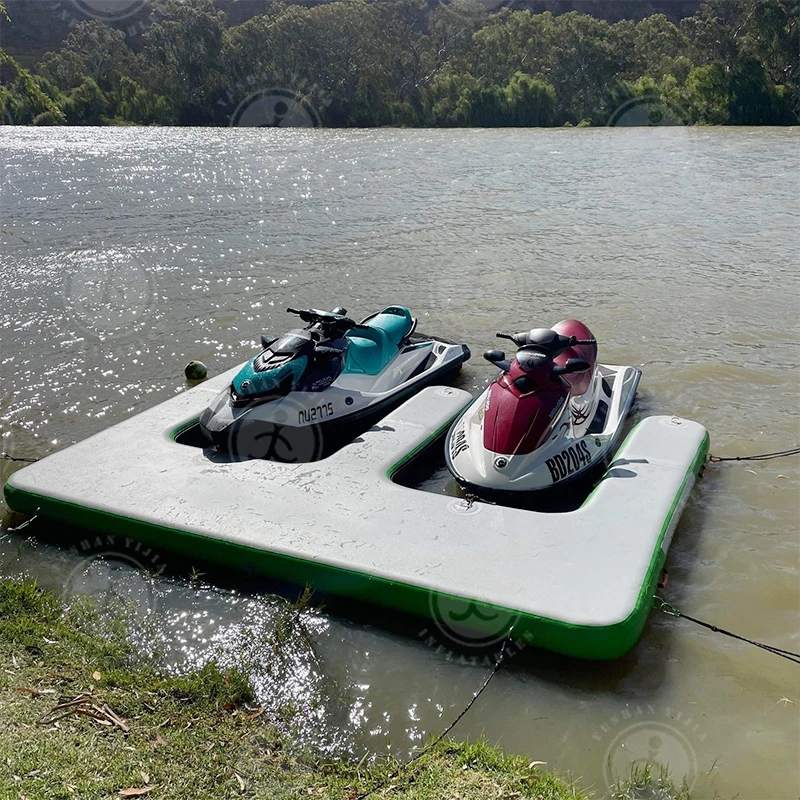 

Factory Price High Quality Inflatable Jetski Jet Ski Floating Dock Inflatable Jet Ski Dual Pontoon Dock For 2 Motor Boat