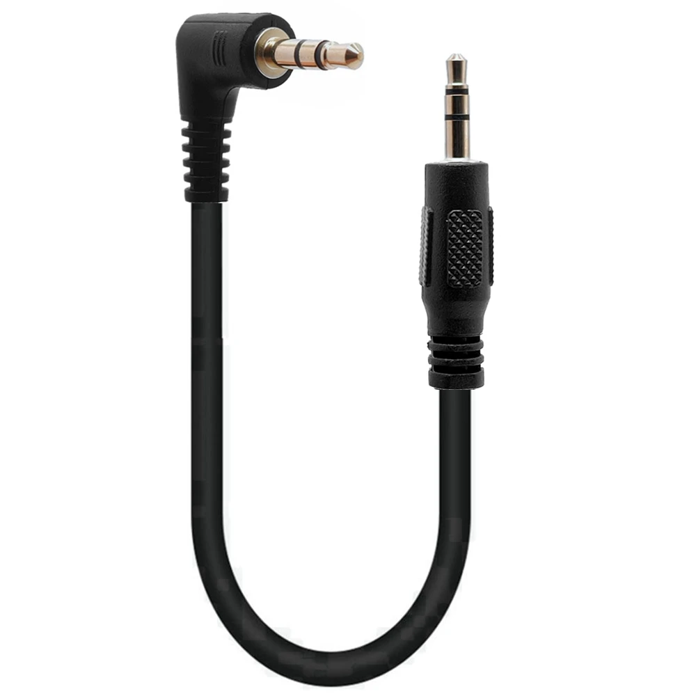 Câble d'extension audio stéréo 3 pôles à angle droit de 90 °, prise à prise Ω femelle, 3, 5mm