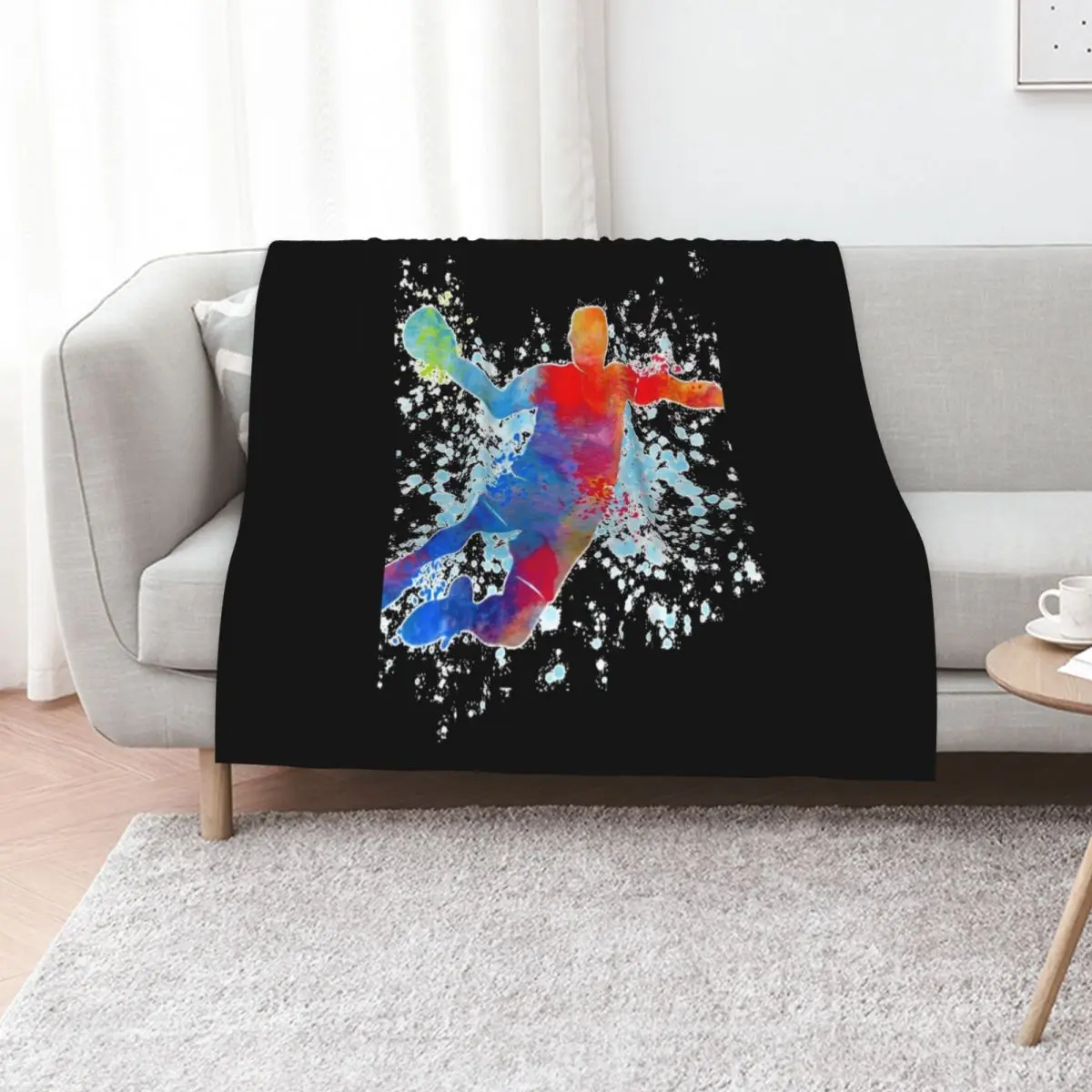 Handball Player Throw Blanket Cozy Warm Blanket for Bed Room Decor