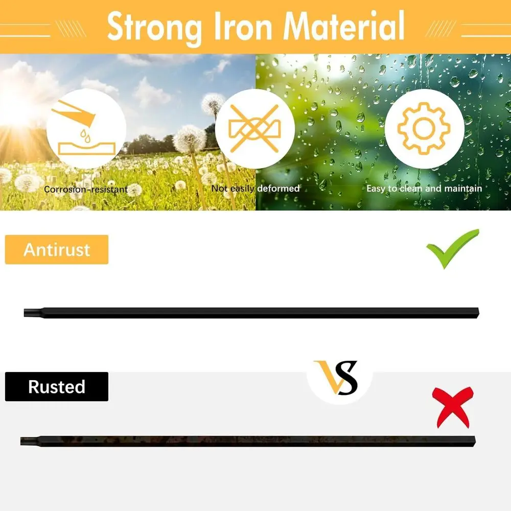 36 Hollow Single Basket Double Twist Wrought Iron Balusters for Interior Staircase, Black