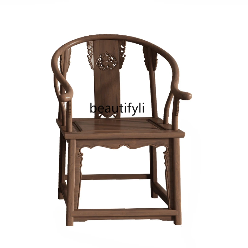 

Three-Piece Reception Chair Home Chinese Solid Wood Furniture Antique Master Offical Hat Chair