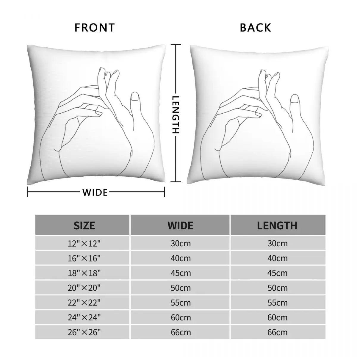 Woman's Hands Line Drawing Abi Pillowcase Polyester Linen Velvet Printed Zip Decor Sofa Seater Cushion Cover