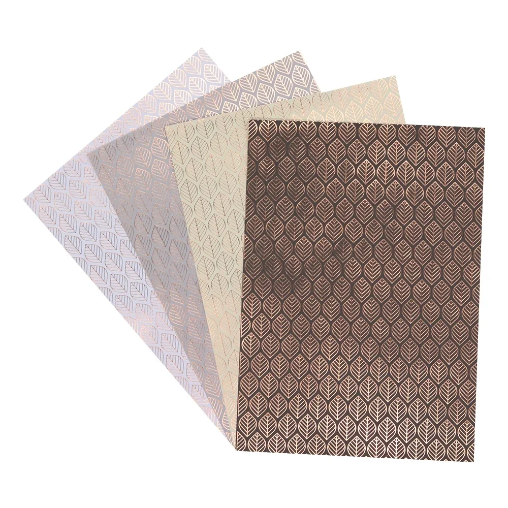 Kreative Goldblattblätter im A4-Format, strukturiertes, dekoratives Scrapbooking-Papier, Gold-Silber-Folien-Bastelpapierblock für Planer und Journaling – Detail 5