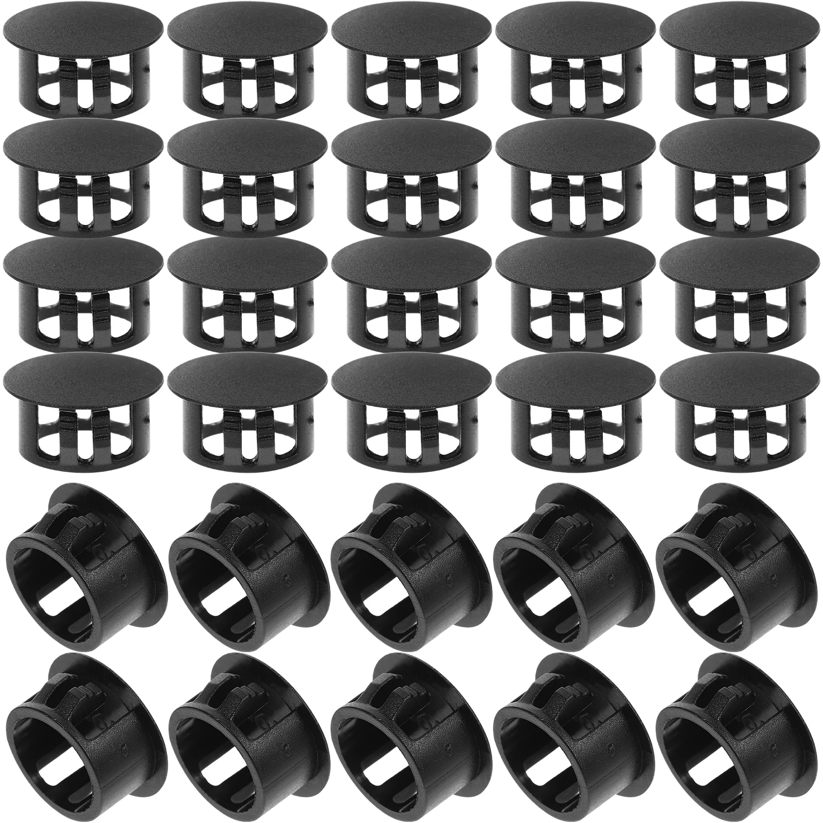 

100pcs Black 16mm Hole Plugs Round Embedded Installation Furniture Table Chair Parts Panel Caps Sealing Washers