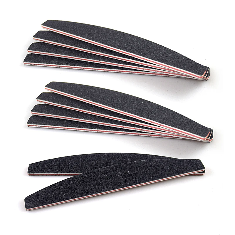 5/10Pcs Black Boat Nail File Set 100/180 Grit Professional Emery Board Nail Art File Double Sided Manicure Accessories And Tools