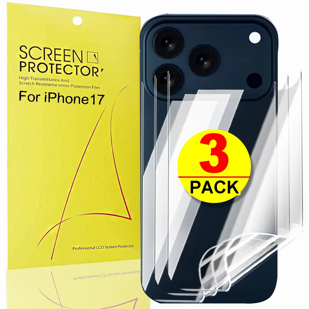 

For IPhone 17Pro Max Hydrogel Film Back Screen Protectors HD Clear Anti-scratch Soft Full Cover Films for IPhone 17 Pro/ 17 Air