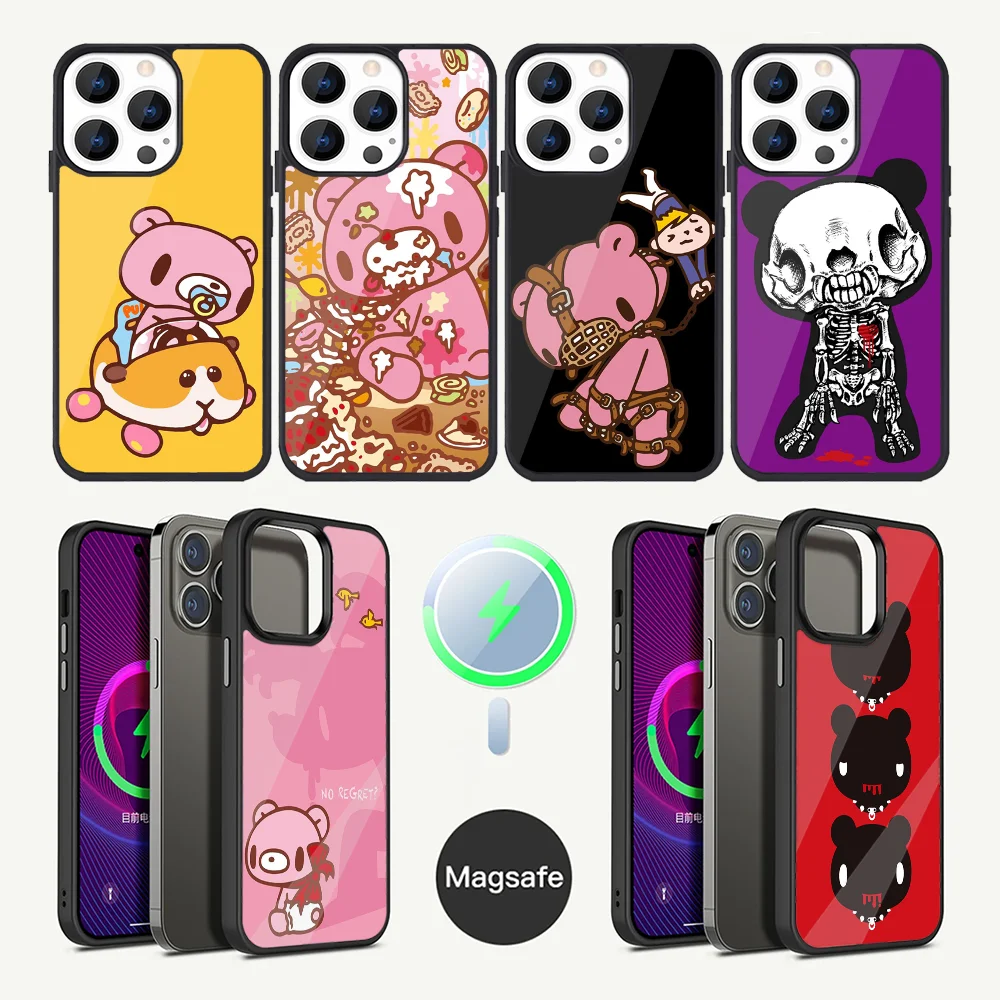 Cute G-Gloomy Bear Phone Case For iPhone 15,14,13,12,11,Plus,Pro,Max Mini Magsafe Magnetic Wireless Charging