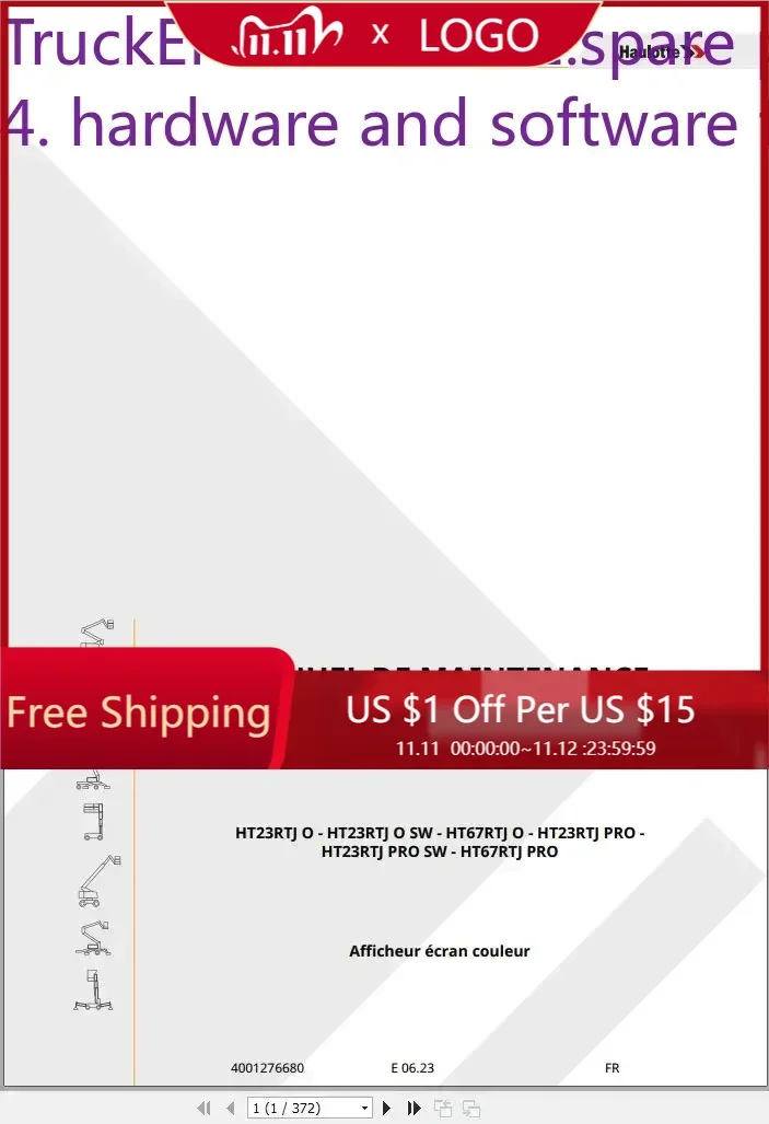 

TruckEPC3 Haulotte Оператор вилочного погрузчика Обслуживание Ремонт Запчасти Полочные услуги 4,10 ГБ PDF