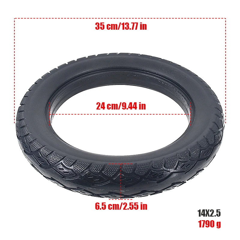14X2.50 solid tires suitable for electric bicycles explosion-proof and stab proof  Thick and durable