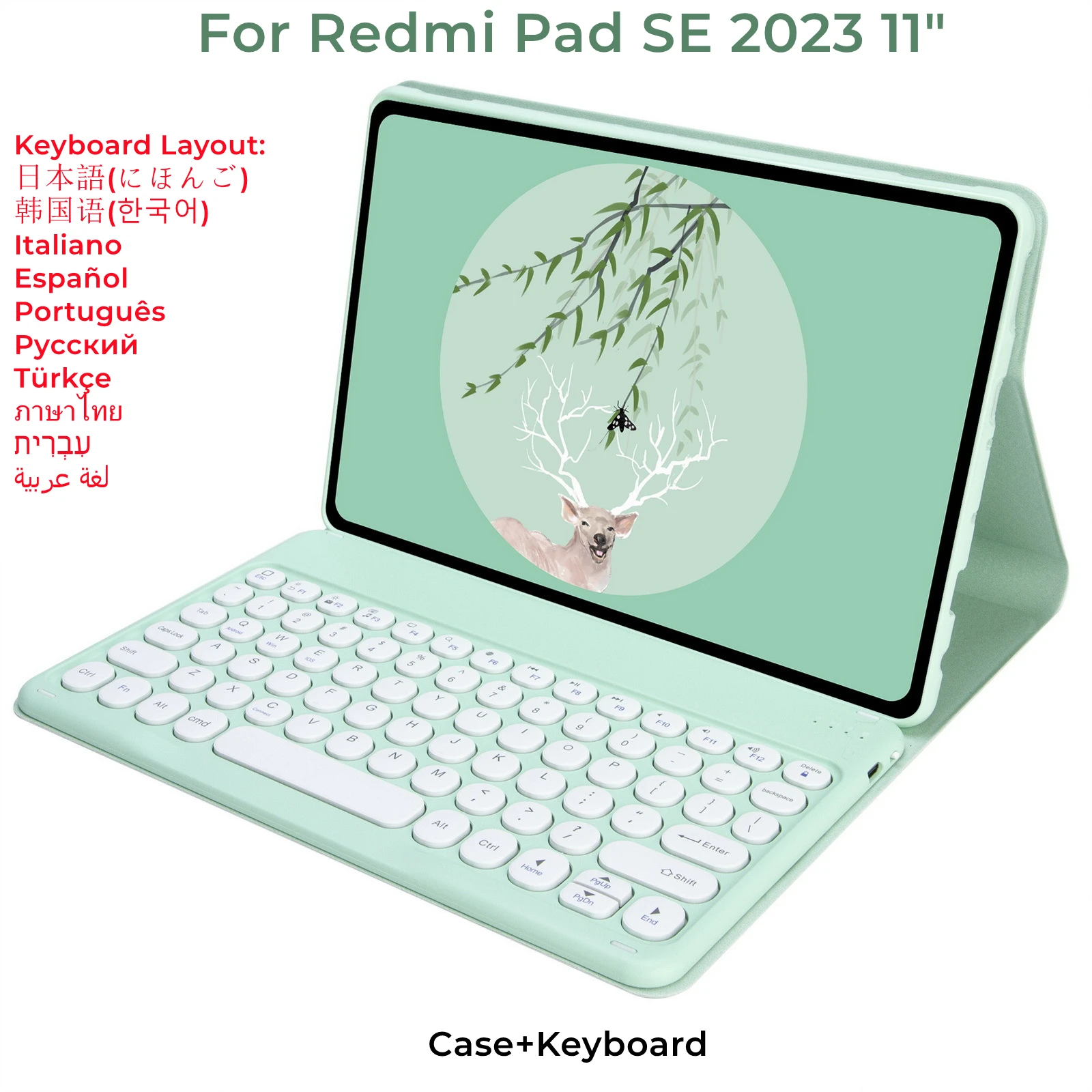 Wireless Magnetic Case Keyboard for Xiaomi Redmi Pad SE 2023 Russian Spanish Korean Thai for Redmipad 11