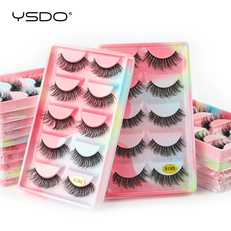 Wholesale Mink Eyelashes 2/10/20 Boxes Fluffy Soft 3D Mink Lashes Bulk Natural Wispy Mink False Eyelash Extension Makeup Cilios