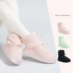 Girls Women Ballet Shoes Dance Boots Warm Ballet Boots with Buckle Kids Winter Boots Warm up Training Shoes Ballerina Booties