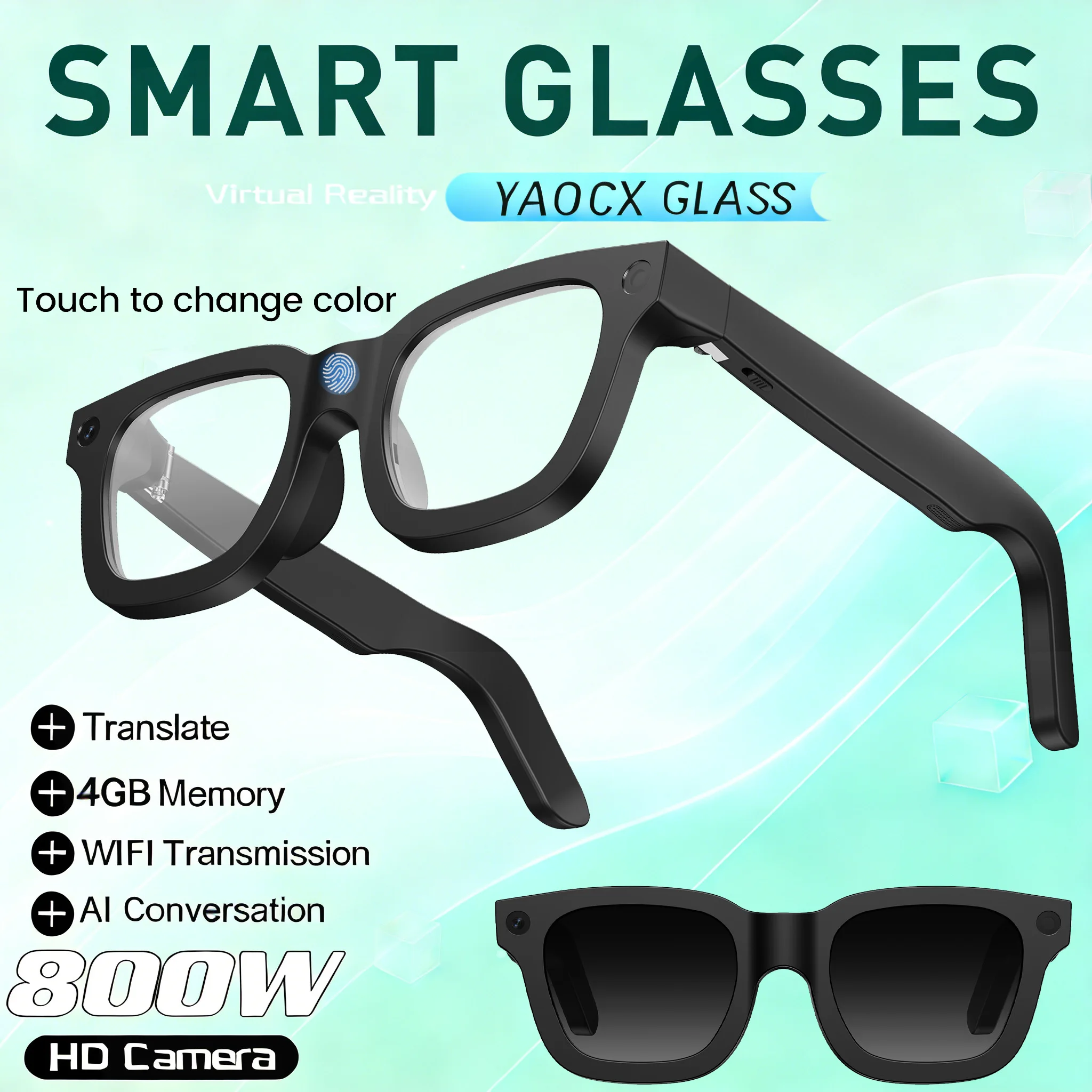 2026 New AI SmartGlasses 800W HD Camera AI Translation Shooting Everything Recognition 4GB Storage 300mah SmartGlasses Men Women