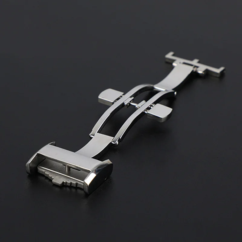 HAODEE Original Authentic For Longines Stainless Steel Watch Strap Buckle Belt Double Press Butterfly Watch Bands Buckle