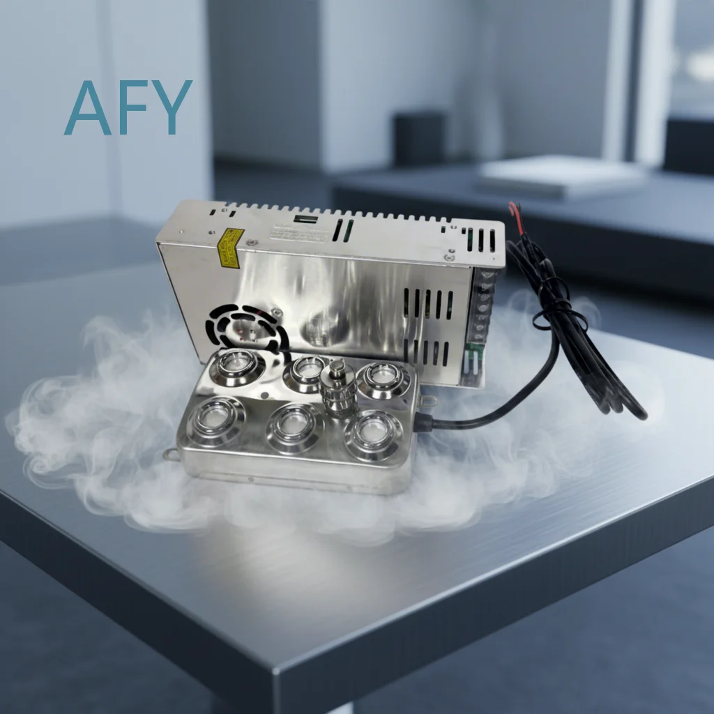 Ultrasonic Humidifier for Industrial Use Non Heating 6 Nozzle Mist Maker 17L Tank 17MHz Frequency Quiet Operation for Office