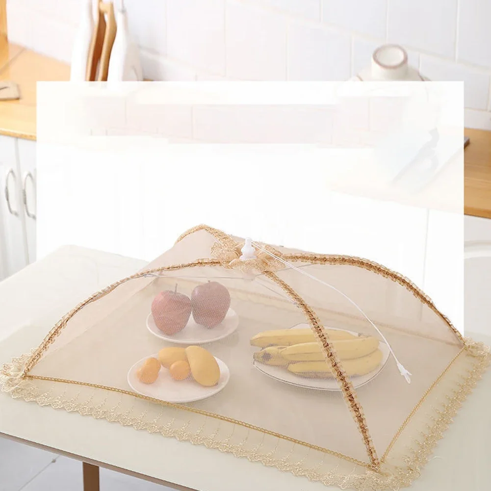 Portable Umbrella Style Food Cover Anti Mosquito Meal Cover Lace Table Cover Food Cover Kitchen Gadgets Cooking Tools 50x70cm