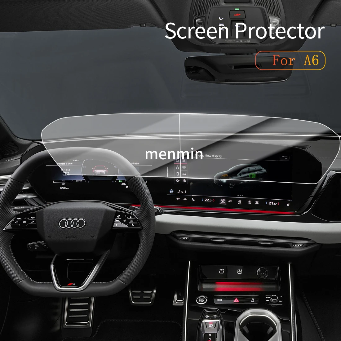 

Car Stickers Dash Carplay Mirror Screen Protector Display Tempered Glass Protective Film Vehicle For25 Audi A6