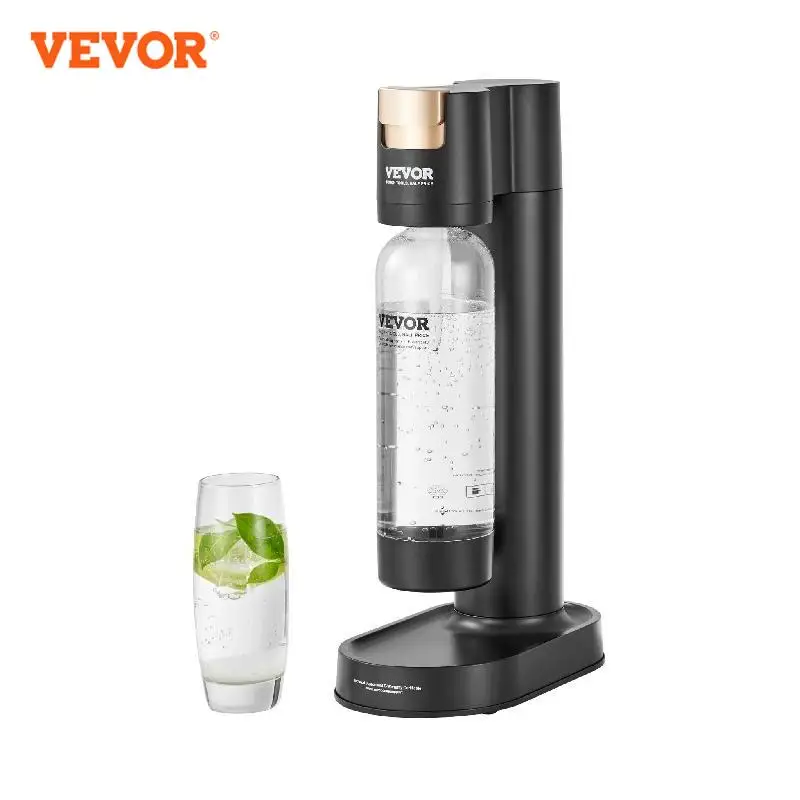 VEVOR Máquina para Hacer Agua con Gas, Máquina para Hacer Refrescos para Carbonatar en el Hogar, Kit de Inicio de Agua con Gas, Compatible con Cilindro de CO₂ de 60 Litros Atornillado, Negro