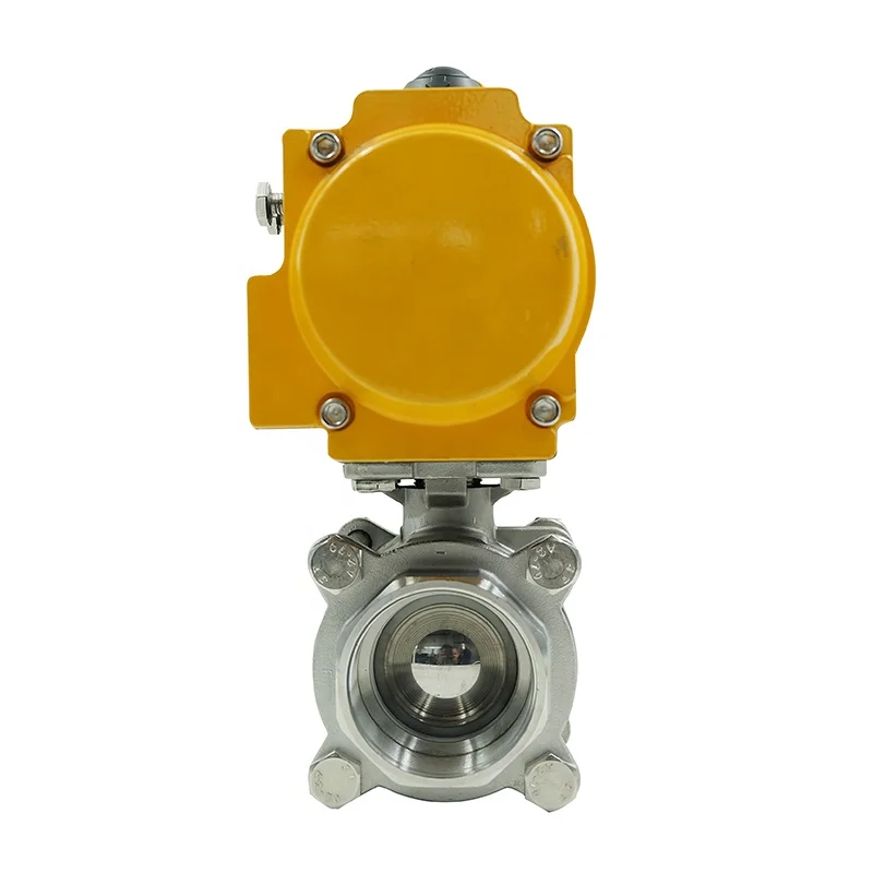 Valvola a sfera pneumatica a 2 vie DN50 Acciaio inossidabile 304 316 Valvola a sfera attuatore pneumatico a doppio effetto con filettatura femmina 3 pezzi