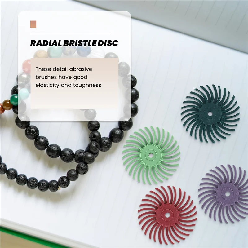 B03C-64 個 1 インチラジアル剛毛ディスクキット研磨ブラシ 3 と 2.35 ミリメートルシャンク詳細研磨ホイールロータリーツールアクセサリー