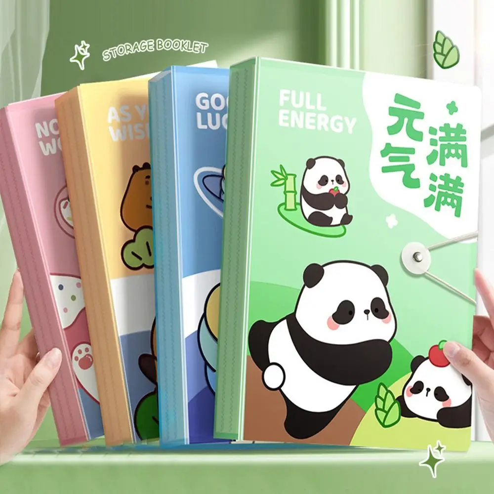 30/40/60 Pockets A4 File Folder Bag Large Capacity Waterproof A4 File Organizer Cartoon Picture Album Document Folder