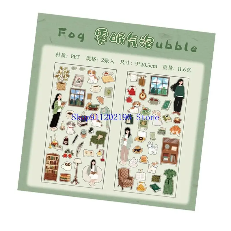 

P82A Decorative Scrapbook Sticker for Adults Students, Artistic Journaling Sticker