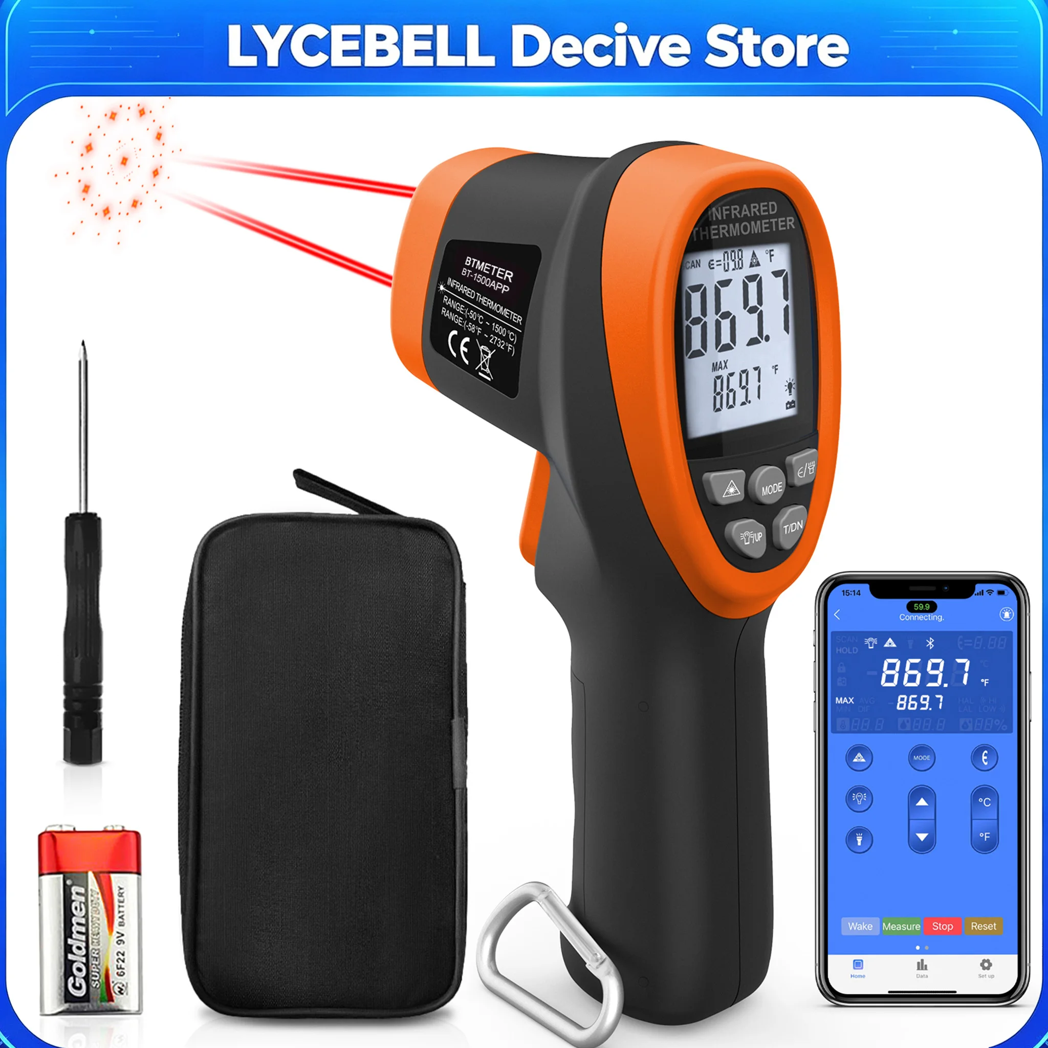 Industrial Infrared Laser - Thermomètre infrarouge sans contact APP -50