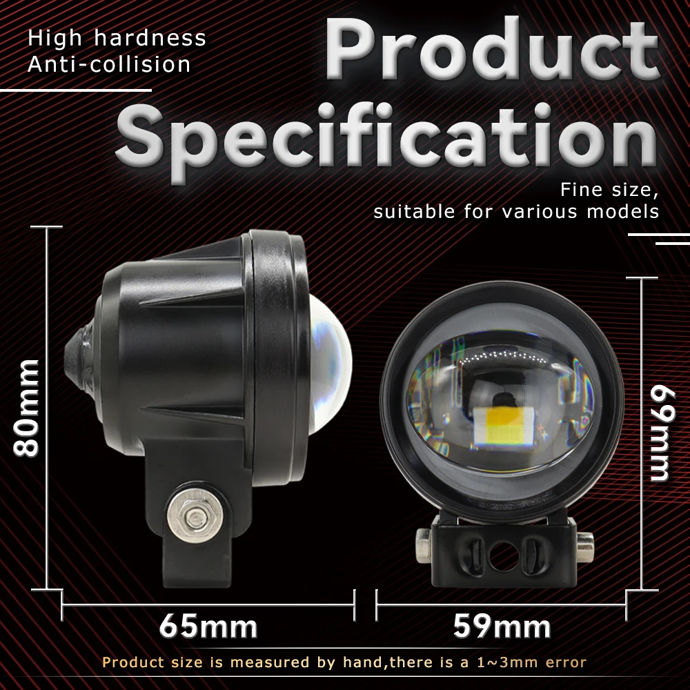 2 inch Lens Bulbs Motorcycle Auxiliary Driving Lights for 4x4 Offroad motorbike scooter Spotlights 3000k 6000k Motor LED Light