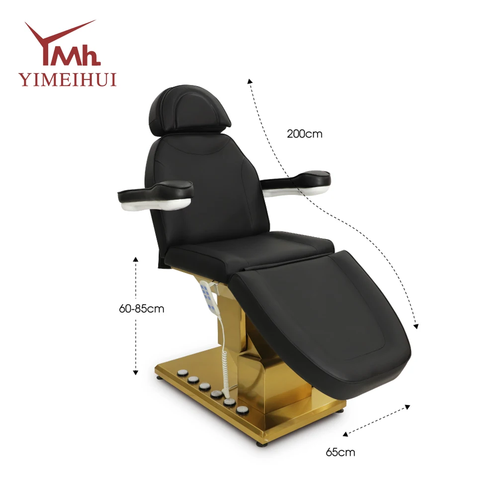 Custom Electric Spa Facial reclining cosmetic bed beauty salon chair 3 motors with pedal