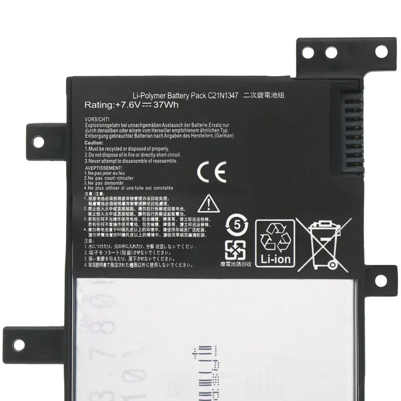 Suitable for ASUS A555L VM590L VM510L W519L F555L K555L battery C21N1347 notebook battery, new large capacity 7.6V 37Wh