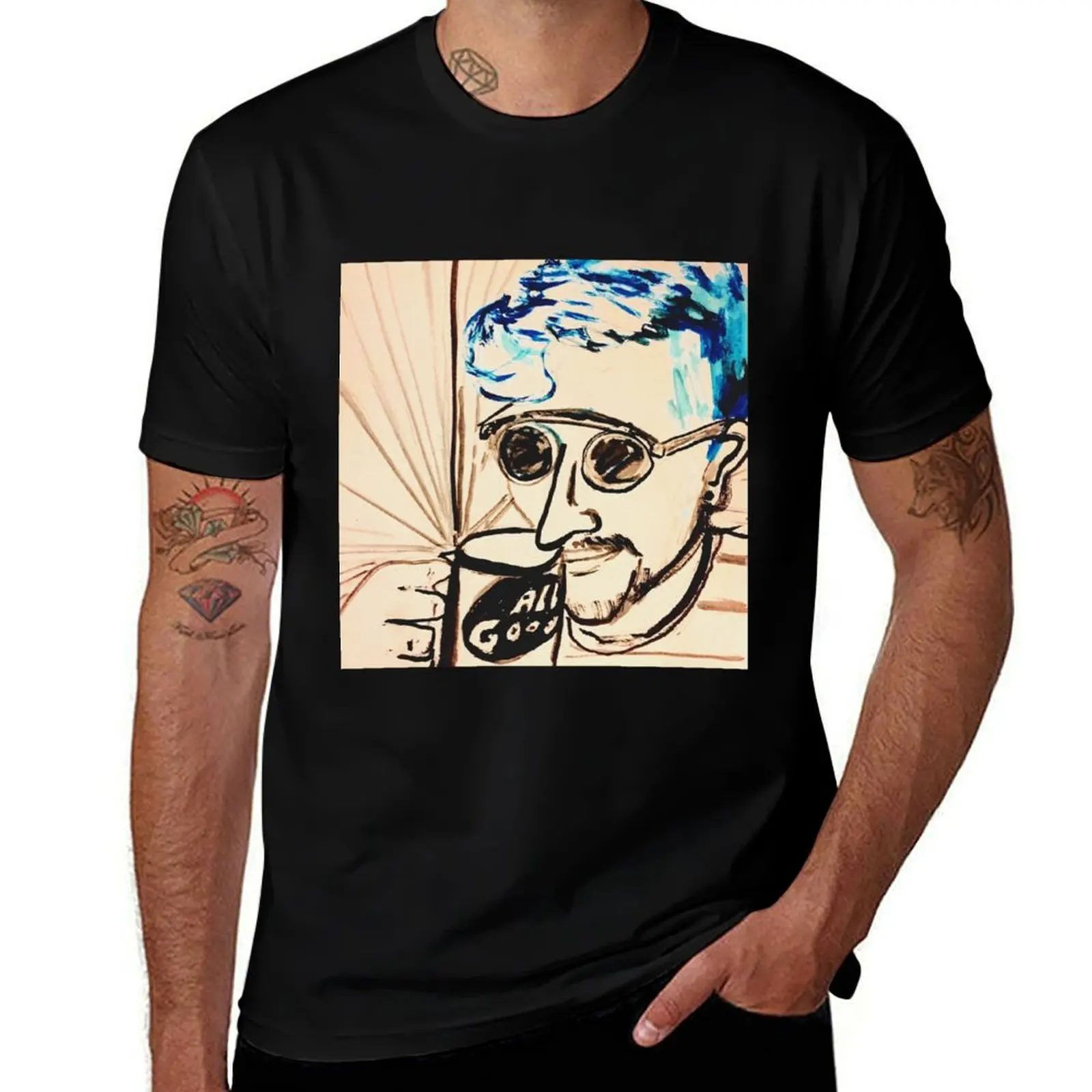 

WAKEUP + SMELL THE GRIZ T-Shirt man t shirt heavy cotton t shirt man luxury man tshirt T-Shirt