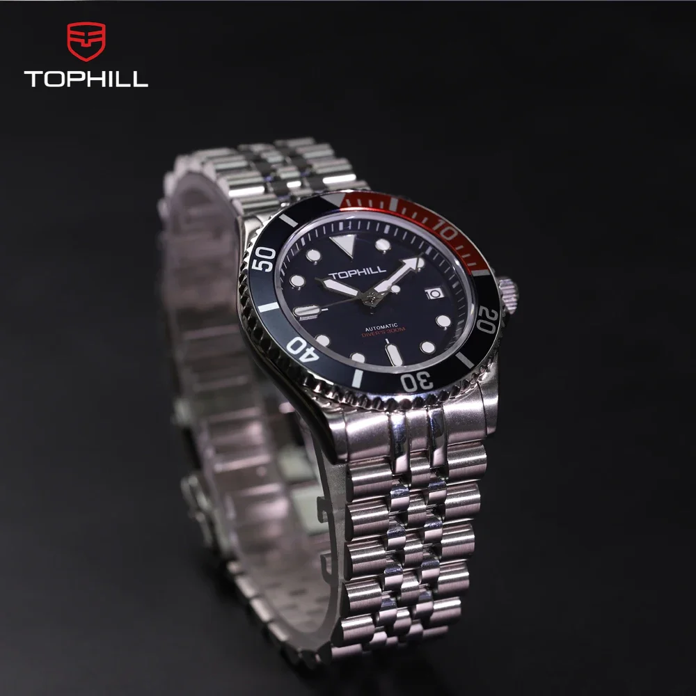 

TOPHILL Men's Diving Watch 300M Waterproof 316L Automatic Mechanical NH35 Movement Watches Super Luminous Wristwatches Sapphire