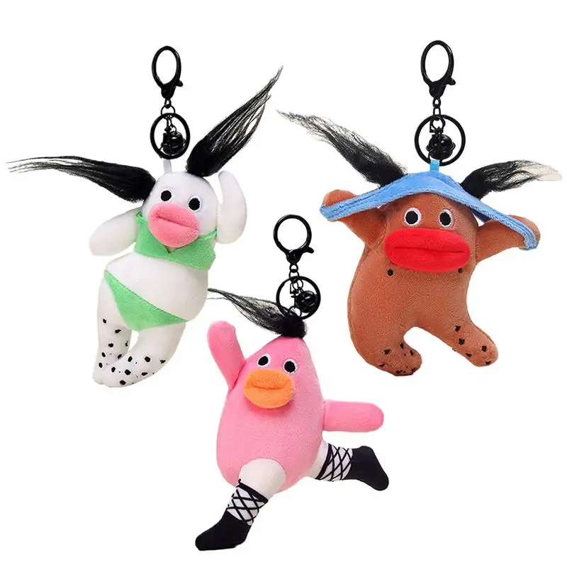 Plush Doll Pendant Mini Plush Toy Keychain Thick Lip Design Madman Keychain Doll For Tote Bag Pendant Unique Doll Keychain