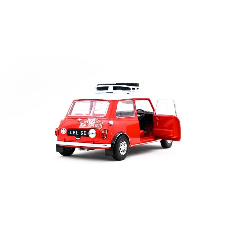 Mini Cooper Monte Carlo Racing Retro Classic Car Model Tiny Micro Scale 1:18 Die-Cast Alloy Model Limited Edition Collectible Ornament Gift for Boys and Adults, with Opening Doors