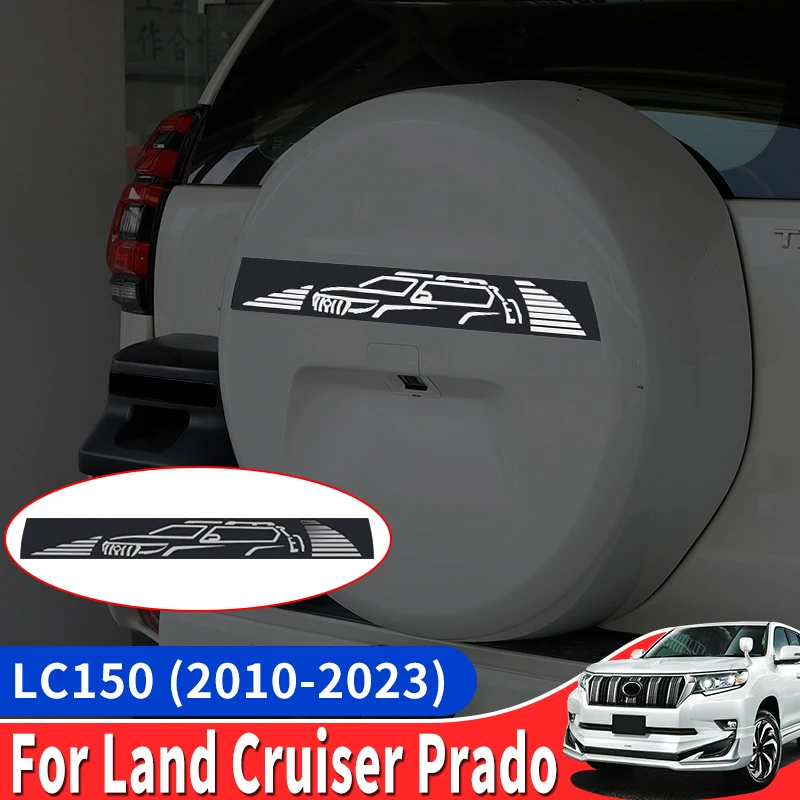 

For Toyota Land Cruiser Prado 150 2010-2023 2022 Spare Tire Reflective Sticker LC150 FJ150 Exterior Modification Accessories