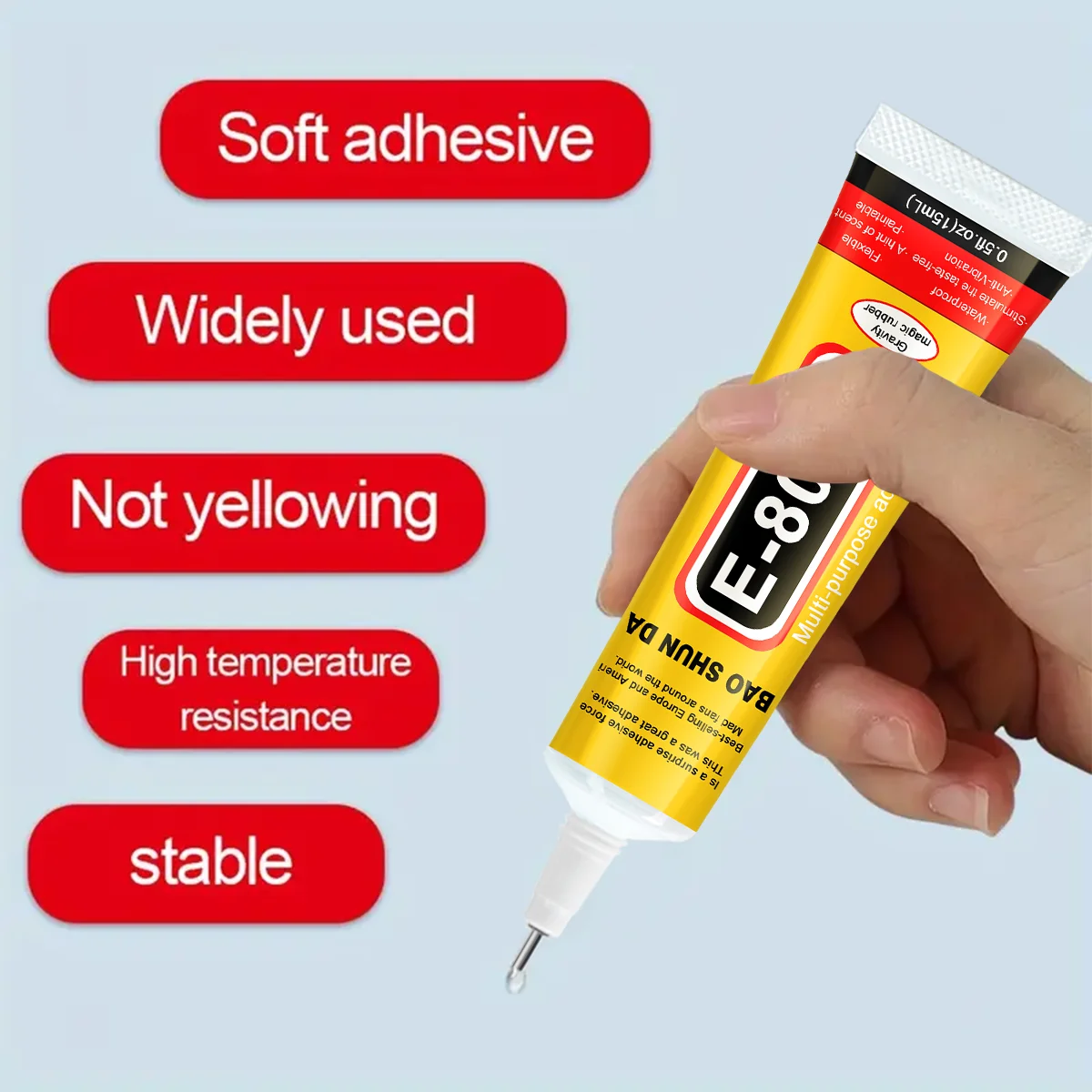 Jxvx-E-8000 초투명 플라스틱 보석, 방수 및 투명, 무취, 휴대폰, 유리, 목재, 모조 다이아몬드 보석 공예, DIY 제작에 사용.