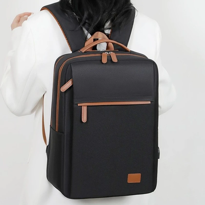 Female Large Capacity Backpack College Computer Bag Travel Book Bags with Luggage Strap Oxford Cloth Laptop Backpack