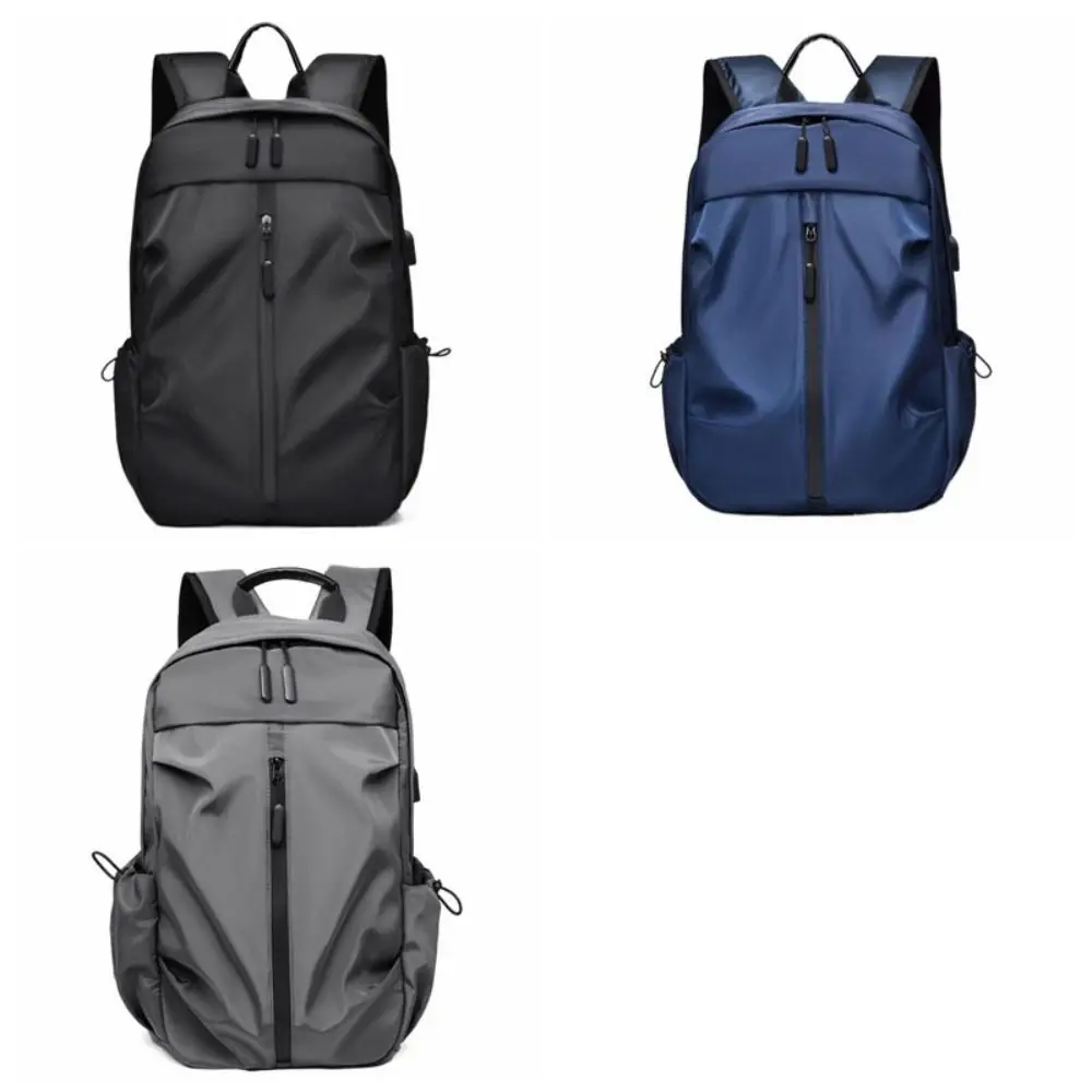 Oxford Cloth Men's Backpack Large Capacity with USB Port Laptop Backpack All-match Korean Style Students School Bag Female/Male
