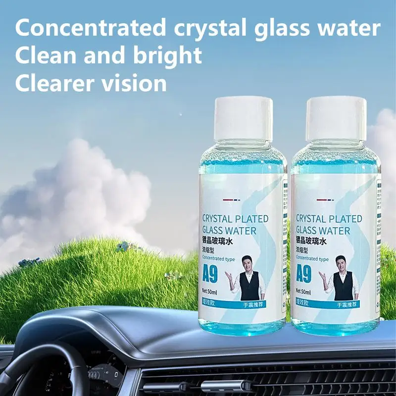 Car Glass Coating Liquid 50ml Car Glass Cleaner Liquid Crystal Plated Glass Water Hydrophobic Car Windshield Oil Film Cleaner