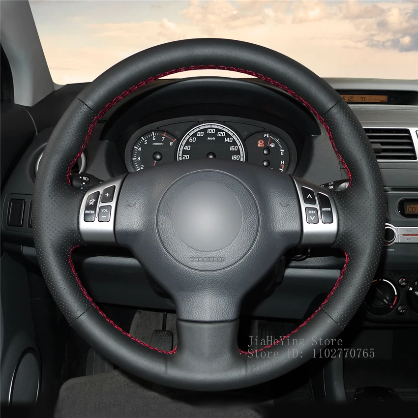 

DIY Hand-Stitched Non-slip Leather Steering Wheel Cover Wrap for Suzuki Swift 2011 2012 2013 Interior Accessories