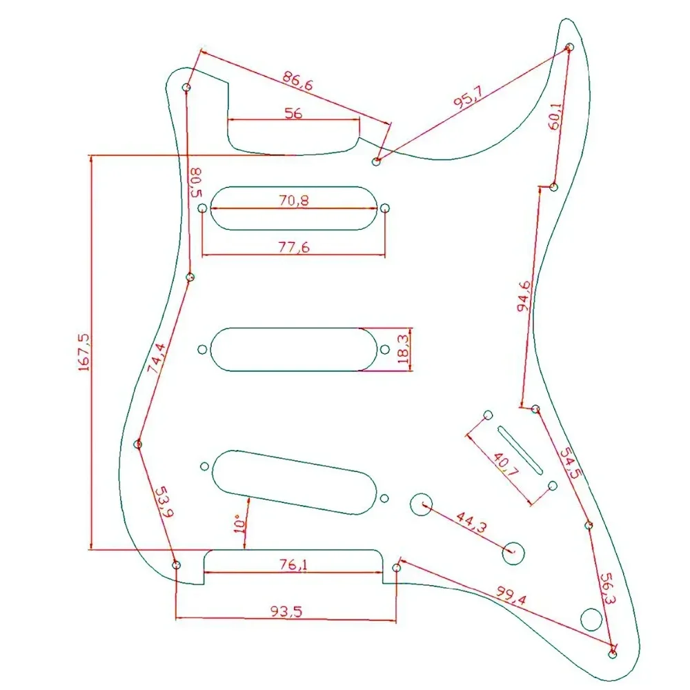 Electric Guitar Pickguard for ST 11 Hole SSS Mirrors Guitar Scratch Plate Replacement Parts 4 Colours Availab