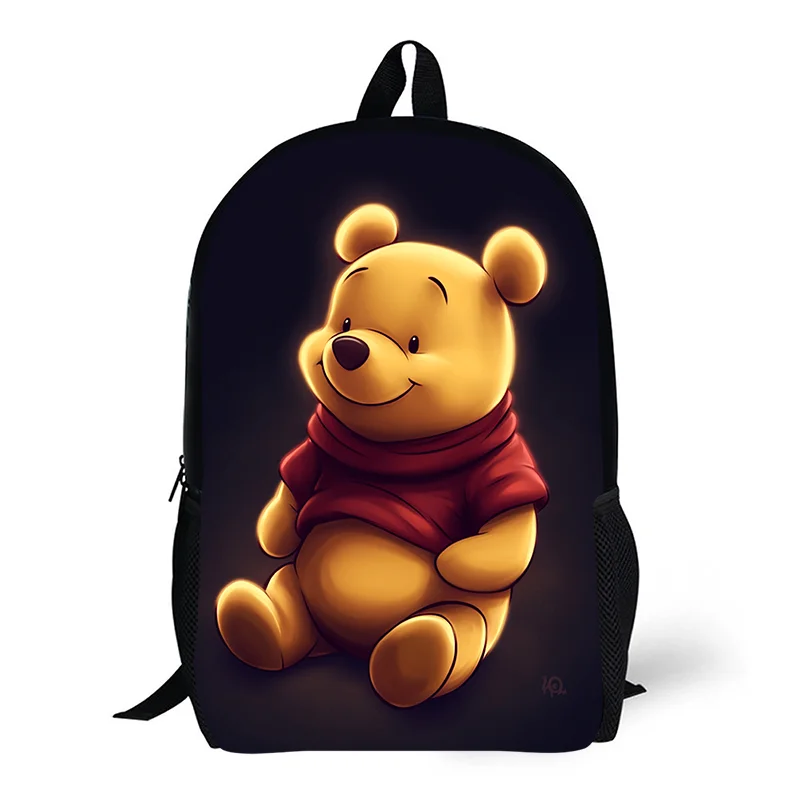 1pc cute Winnie the Pooh sitting printed backpack, student backpack, gift, suitable for daily commuting use