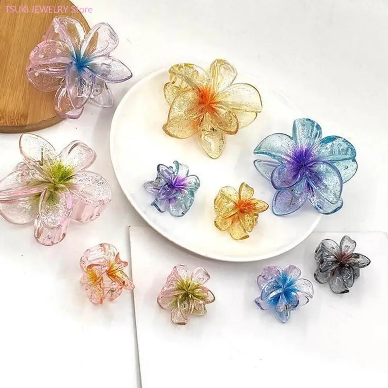 

62KE Flower Hair Claw Clips French Jaw Clip for Curly Fine Hair Girls Ponytail Holder