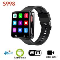 S998 4G Sim Card Android 11.0 OS Smart Watch WIFI  2.64 inch Big Screen 500W Dual Camera MTK6739 GPS 1200mAh Battery Smartwatch