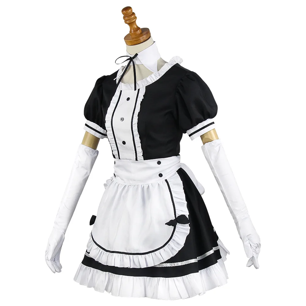 Vrouwen Vintage Cosplay Kostuums Sexy Franse Schort Knecht Outfit Jurk Halloween Feest Alice Serveerster Rollenspel Uniform